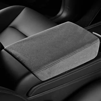 Автомобильный центральный подлокотник, совершенно новый автомобильный внутренний подлокотник, Защитный замшевый чехол для Tesla Model 3 Y, коврик-подушка