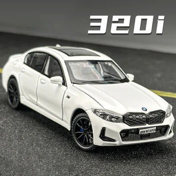 1: 32 BMW 320i THE 3 2023 Литые под давлением и игрушечные транспортные средства, Металлическая модель игрушечного автомобиля, коллекция звуков и света, детские игрушки