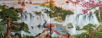 1,6 М Суперразмерная Китайская Народная Шелковая Вышивка Вода приносит деньги Тханка Танка Живопись Фреска