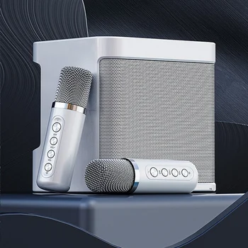 1 Комплект Семейного Аудиоприемника KTV Со Встроенным Наружным Портативным Караоке Bluetooth-Динамиком Белого Цвета