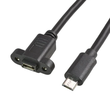 1 футовый разъем Micro USB USB 2.0 для подключения кабеля-удлинителя microUSB 2.0 с шагом 17 мм с отверстием для крепления на панели с винтами 0,3 м