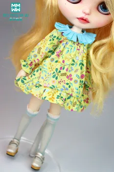1 шт., аксессуары для кукольной одежды Blyth Azone OB23 OB24, модное кукольное платье с воротником и принтом, игрушки для девочек