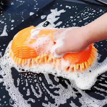 1 шт. Губка для мытья автомобиля из Микрофибры, Чистящие Щетки для детализации ухода за автомобилем, Полотенце для мытья Авто, Перчатки для укладки, Аксессуары для автомойки
