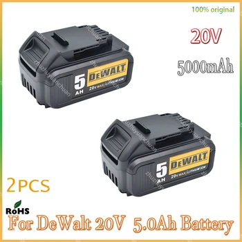 100% Оригинал Для DeWalt 20V 5.0AH Аккумуляторная Батарея для Электроинструментов со светодиодной литий-ионной Заменой DCB205 DCB204-2 DCB206