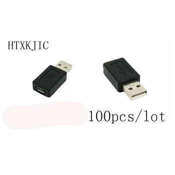 100 шт./лот USB 2.0 Тип A Штекерный к Micro B 5-контактный разъемный адаптер