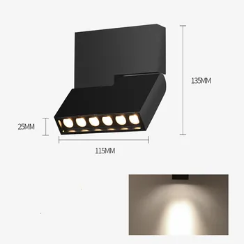 180-градусный складной светодиодный потолочный светильник для поверхностного монтажа, светодиодный потолочный прожектор с регулируемой яркостью 12 Вт, AC110V-220V + драйвер