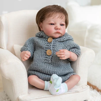 19-дюймовая Кукла-Реборн для новорожденных Levi Awake Ручная краска на 3D Коже С видимыми Венами Высококачественная коллекционная художественная Кукла