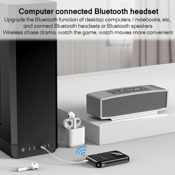 2-в-1 Bluetooth 5 0 Аудиопередатчик, приемник, динамик, Автомобильная стереосистема, ЖК-дисплей, аудиоадаптер