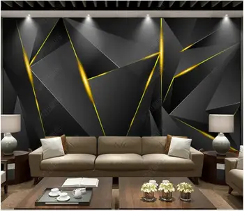 3d обои на стену Современные черно-золотые 3D классные фоновые настенные панно для гостиной, домашний декор, обои для стен в рулонах