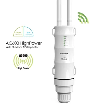 AC600 Высокомощный Наружный Wi-Fi Маршрутизатор/Точка доступа/CPE Беспроводной Wi-Fi Ретранслятор с двойным Dand 2,4/5 ГГц 2x7dBi Антенна POE