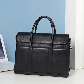 AETOO, мужская сумка для поездок на работу, Новый кожаный деловой портфель, мужская сумка из воловьей кожи, сумка для компьютера, файл большой емкости