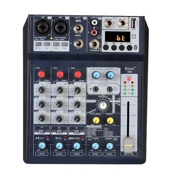BE8 Mini 8-канальный DJ-микшер, Консоль реверберации, USB-микшер звуковой карты, Аудиомикшер с эффектом DSP для компьютерной записи
