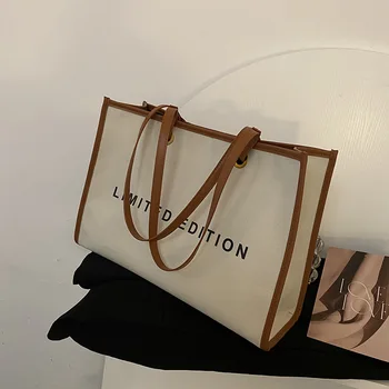 CGCBAG, Повседневная Женская холщовая сумка через плечо, Простая Женская сумка-тоут для поездок на работу, 2023, Модные дизайнерские женские сумки