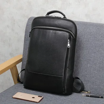 EUMOAN, новый кожаный рюкзак, мужской рюкзак для отдыха на открытом воздухе, деловой дорожный рюкзак из воловьей кожи, мужская сумка