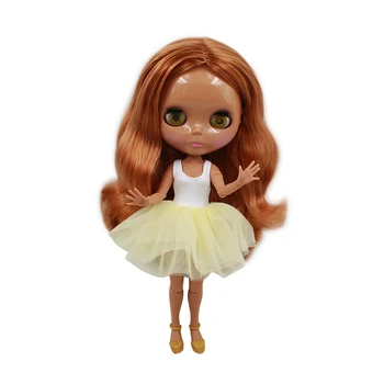 ICY DBS Blyth bjd обнаженное совместное тело темно-коричневые длинные вьющиеся волосы подходит для 30-сантиметровой куклы girl present 1207/764A