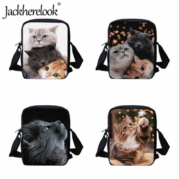 Jackherelook Сумки для книг с рисунком котенка для детей, школьная сумка через плечо, сумка для ланча для маленьких детей, практичная сумка через плечо для мальчиков и девочек