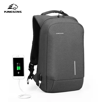 Kingsons/Мужской рюкзак с многофункциональной USB-зарядкой, мужские рюкзаки для ноутбуков 13-15 дюймов, противоугонная сумка для мужчин