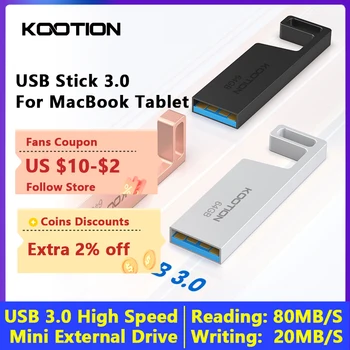 KOOTION НОВЫЙ U19 USB-накопитель 3,0 Флеш-накопитель 128 ГБ 64 ГБ 32 ГБ 16 ГБ USB2.0 Флэш-накопители Mini External Memory Stick для Планшета MacBook