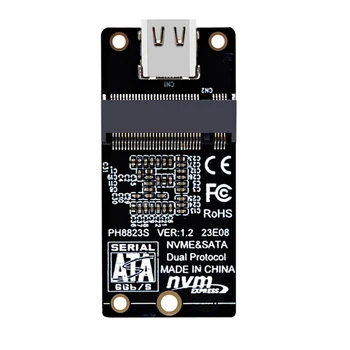 M.2 NVME/NGFF к корпусу USB 3.1 Type-C Адаптер Riser Card JMS581 Type-C USB3.1 Gen2 10 Гбит/с Для M2 SSD 2230/2242/2260/2280