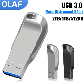 Olaf USB3.0 Металлический USB флэш-накопитель 2 ТБ/1 ТБ/512 ГБ USB-диск Высокоскоростной USB флэш-накопитель USB memory stick флешка лучший подарок