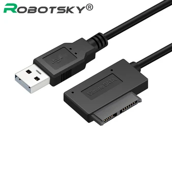 Robotsky USB 2.0 на Sata II 13Pin 7 + 6 Кабель HDD Адаптер драйвера жесткого диска Конвертер для ноутбука CD/DVD ROM