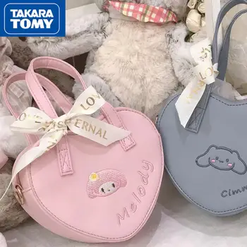 TAKARA TOMY 2022, Новинка, Сердце девушки, Милая мультяшная сумка Hello Kitty, универсальная студенческая сумка-мессенджер на одно плечо