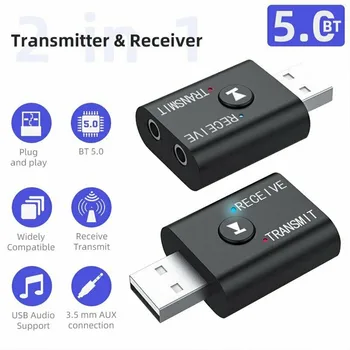 TR6 Bluetooth 5,0 Передатчик Приемник 2 В 1 Беспроводной аудио 3,5 мм USB Aux адаптер Может немного отличаться от Оригинала