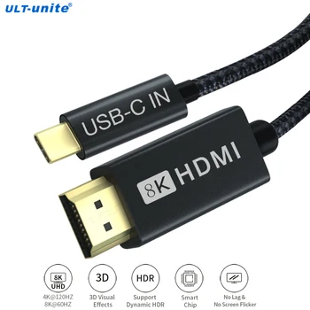 ULT-unite USB C-HDMI Кабель 8K 30Hz Однонаправленный Конвертер Type-C в HDMI Аудио-Видео Провод Для ноутбука, Проектора, Монитора HDTV