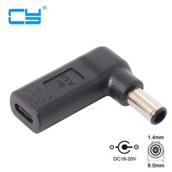 USB 3.1 Type C Адаптер USB-C к DC 19V 6.0 *1.4 мм, эмулятор PD, Триггер под углом 90 градусов