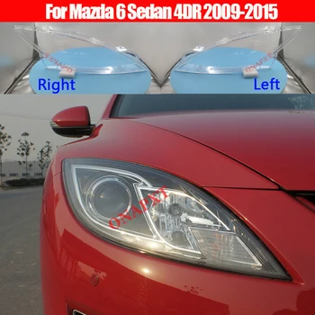Авто Для Mazda 6 Седан 4DR 2009-2015 Крышка передней фары Стеклянная фара Прозрачный абажур Корпус лампы Крышки линз