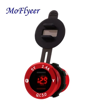 Автомобильное быстрое зарядное устройство MoFlyeer QC 3.0, Адаптер питания с двойным USB, интеллектуальный прикуриватель постоянного тока 12 В-24 В для iPhone