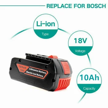 Аккумуляторная литиевая батарея емкостью 18 В 6,0 Ач для ручной электродрели Bosch, угловой шлифовальной машины, портативного резервного аккумулятора BAT609 + зарядное устройство