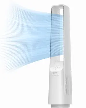 Безлопастной вентилятор с мощным воздушным потоком 26-33 фута, совместимый с Alexa и Google, 6-ступенчатые настройки, Бесшумный двигатель постоянного тока, колебание на 120 °,