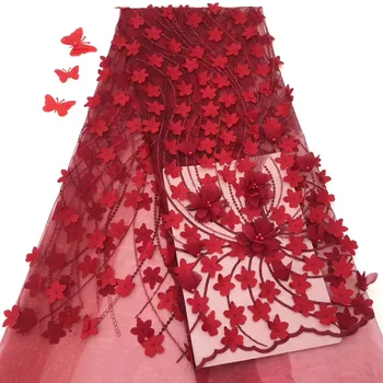 Бесплатная доставка DHL! 2021 Африканская гипюровая кружевная ткань для шитья красивой африканской шнуровой кружевной ткани для свадебного платья RF41