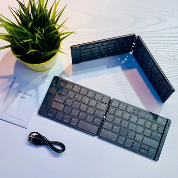 Беспроводная складная клавиатура, многофункциональная складная клавиатура, 65 клавиш, перезаряжаемая клавиатура для Android Windows для планшетного телефона