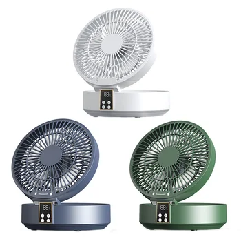 Беспроводной вентилятор охлаждения циркулирующего воздуха со светодиодной подсветкой, Складной Электрический настенный вентилятор, Настольный вентилятор