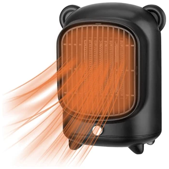 Бесшумный керамический обогреватель Мощностью 500 Вт PTC Вентилятор Портативные электрические обогреватели EU Plug (черный)