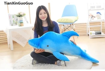 большой 85 см мультфильм синий дельфин плюшевая игрушка мягкая кукла подушка подарок на день рождения w2323