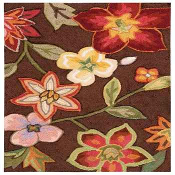 Великолепный коврик с цветочным рисунком шоколадного цвета размером 2'9 