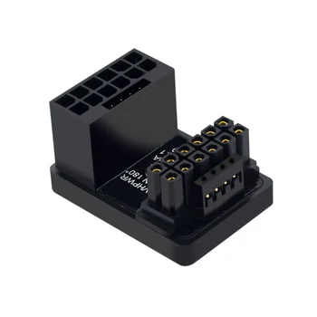 Видеокарта PCIE5.0 ATX3.0 Блок питания 12VHPWR от 16 до 16P 600 Вт Разъем адаптера от мужчины к женщине на 180 градусов Черный