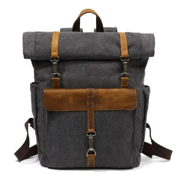 винтажные холщовые кожаные рюкзаки, Дорожный рюкзак для ноутбука, школьные сумки для подростков, рюкзаки для студенческих компьютеров