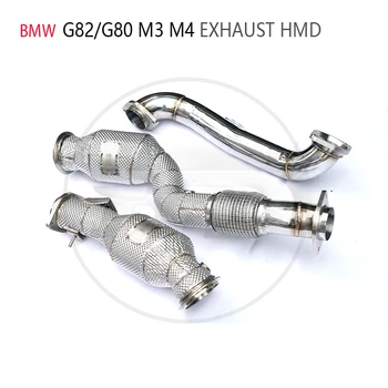 Выпускная труба HMD в сборе с высоким расходом для BMW M3 M4 Competitio G80 G82 S58 Двигатель 3.0T Автомобильные Аксессуары