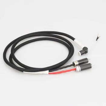 Высококачественный кабель Tonarm прямоугольный 5-контактный аналоговый кабель для проигрывателей DIN PCA Phono с посеребренным кабелем OFC