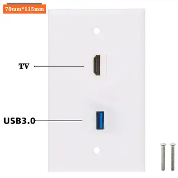 Двухпортовый HDMI, совместимый с USB3.0, пряжка, панель Без припоя, Мультимедийная информационная панель, настенный штекер 70 мм * 115 мм