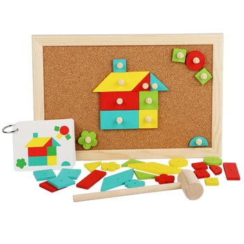 Деревянная Головоломка, настольная игра, игрушка в форме Колышка, подходящая по цвету Игрушка, подарок для детей дошкольного возраста
