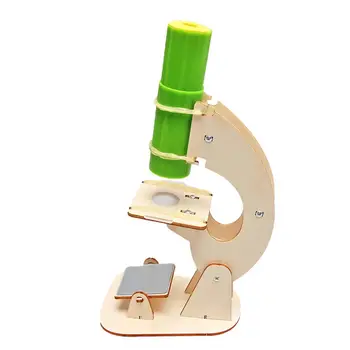 Деревянные Студенты DIY в возрасте от 8 лет + Интерактивная Обучающая Стволовая Развивающая Игрушка Карманный Микроскоп Монтессори Детский Научный Микроскоп Игрушка