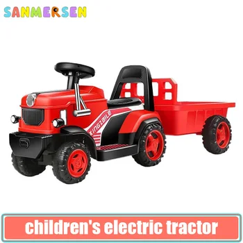 Детский электрический трактор для бездорожья, Автомобильная зарядка, 4 колеса, машинки для детей, подарок для мальчика на электрическом тракторе