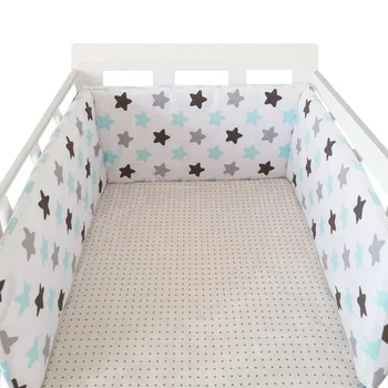 длина 200 см (только 1 шт. бампер) Модный горячий бампер для кроватки для младенцев, бампер для детской кроватки в виде звезды/точки, безопасная защита для использования ребенком