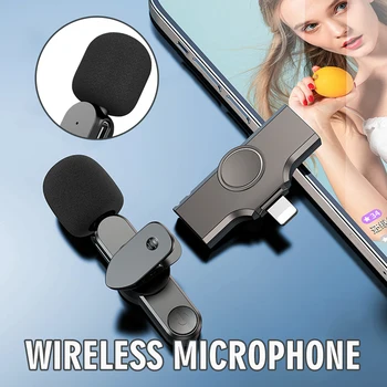 Для iPhone/Android Беспроводной Петличный микрофон Аудио-Видеозапись Мини-Микрофон Интеллектуальное Шумоподавление Емкость аккумулятора 80 мАч