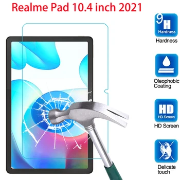 Для Realme Pad Защитная пленка из закаленного стекла RealmePad 2021 10,4-дюймовый защитный чехол из прозрачной пленки для планшета из закаленного стекла